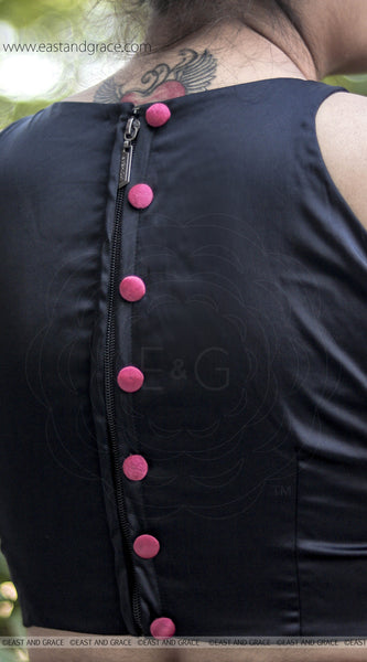 Nightsong Black Lycra-Satin Designer Blouse
