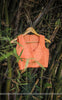 Tangerine Garden Raw Silk Blouse With Lace