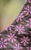 Charcoal Grey Frangipani Floral Raw Silk Blouse