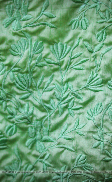 Pista Raw Silk Blouse With Floral Embroidery