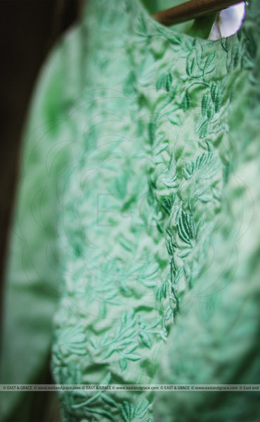 Pista Raw Silk Blouse With Floral Embroidery