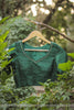 Dark Forest Green Raw Silk Blouse
