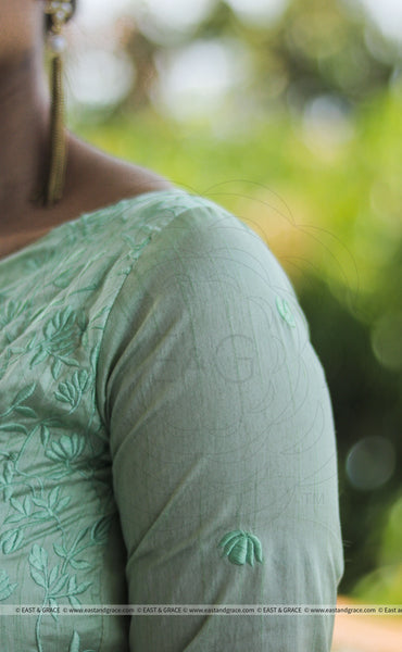 Pista Raw Silk Blouse With Floral Embroidery