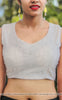 Soft Pink Raw Silk Blouse With Pearl Embroidery