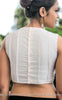 Soft Pink Raw Silk Blouse With Pearl Embroidery