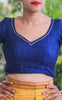 Dark Blue Raw Silk Blouse