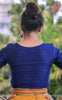 Dark Blue Raw Silk Blouse