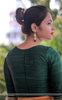 Dark Forest Green Raw Silk Blouse