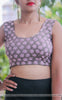 Charcoal Grey Frangipani Floral Raw Silk Blouse