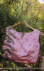 Pink Raw Silk Blouse With Hand Embroidered Baby Ribbon Roses