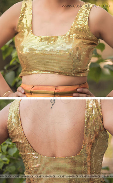 Golden Sequin Embroidered Blouse