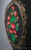 Black Silk-Crepe Blouse With Hand Embroidered Flower and Victorian Art Motif