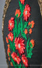 Black Silk-Crepe Blouse With Hand Embroidered Flower and Victorian Art Motif
