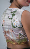 Light Lavender Raw-Silk Blouse With Hand Embroidered Ribbon Work Swan Motif