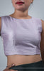 Light Lavender Raw-Silk Blouse With Hand Embroidered Ribbon Work Swan Motif