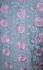 Flower's Breath Gray Cotton-Satin Blouse with Floral Embroidery