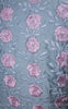 Flower's Breath Gray Cotton-Satin Blouse with Floral Embroidery