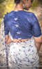 Ink Stain Muslin-Cotton Hand-painted Saree