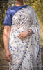 Ink Stain Muslin-Cotton Hand-painted Saree