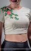 Creamery Raw-Silk Ribbon Embroidered Blouse