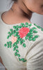 Creamery Raw-Silk Ribbon Embroidered Blouse