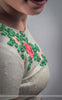 Creamery Raw-Silk Ribbon Embroidered Blouse