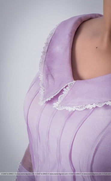 Lavender Breeze Pure Silk-Organza Designer Blouse