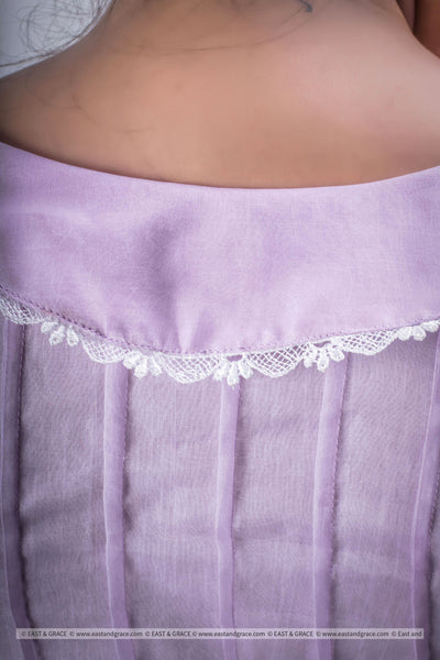 Lavender Breeze Pure Silk-Organza Designer Blouse