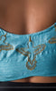 Gold Aviary Sea Blue Raw-Silk Hand Embroidered Blouse