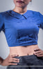 Ink Stain Blue Cotton-Satin Blouse With Bows