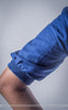 Ink Stain Blue Cotton-Satin Blouse With Bows