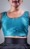 Gold Aviary Sea Blue Raw-Silk Hand Embroidered Blouse