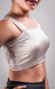 Magnolia White Pure Silk-Organza & Lycra-Satin Blouse with White Floral Embroidery