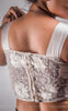 Magnolia White Pure Silk-Organza & Lycra-Satin Blouse with White Floral Embroidery