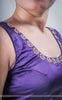 Purple Royale Satin Pearls Hand Embroidered Blouse