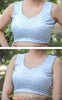 Moonlight Satin Silver Dot Embroidered Blouse