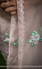 Sarah Pure Silk-Organza & Satin-Silk Ribbon Hand Embroidered Beige Pink Saree